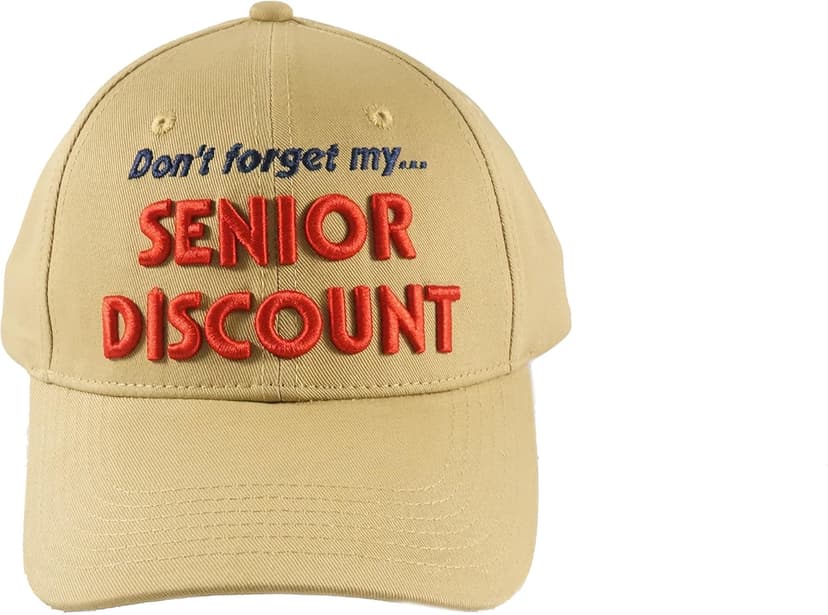 Birthday Baseball Cap, Don't Forget My Senior Discount Hat for Dad Grandpa Elders Father's Grandparents Beige