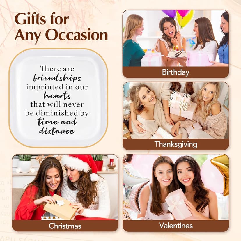 Friend Birthday Gifts for Women Ring Dish Friendship Gifts for Women Friends Female Gifts "There are friendships imprinted in our hearts that will never be diminished by time and distance"