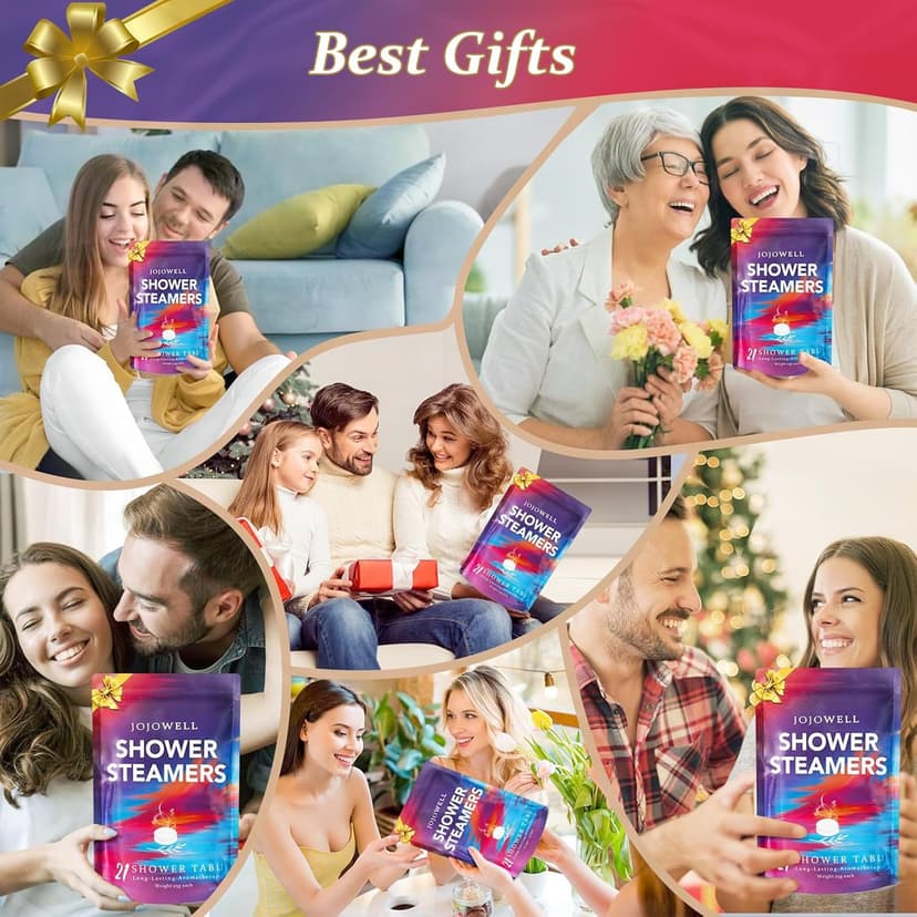 Shower Steamers Aromatherapy - 21Pcs Birthday Gifts for Women, Wife, Mom, Essential Oil, Nasal Relief, Self Care Home Spa Gifts for Woman, Elephant Christmas Gifts for Adults, Women, Teachers, Her