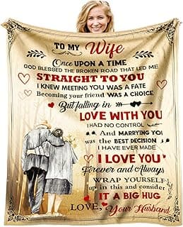 Wife Blanket from Husband - Wedding Anniversary Romantic Gift for Wife/Her/Women - Gifts for Wifes Birthday - Wifes Birthday Gift Ideas - to My WifeThrow Blanket 60 x 50 inch