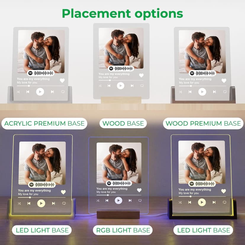 EGD Spotify Decorative Plaque Personalized Gifts, Custom Gifts for Him Her, Customized Picture Frame for Boyfriend Girlfriend Couple Wife Women on Anniversary Birthday, Made in USA