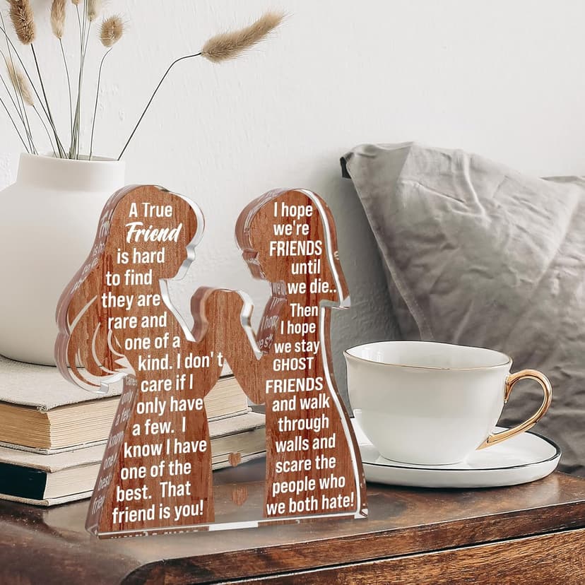 Friend Birthday Gifts for Women Friendship Best Friend Soul Sister Female Bestie BFF, Mothers Day Christmas Valentines Gifts Friends Forever Inspirational Cheer up Thank You Friend Plaque