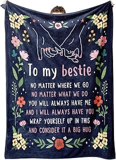 Friendship Gifts for Women, Best Friend Birthday Graduation Gifts for Women, Best Friend Blanket Gift, to My Bestie Throw Blanket for Christmas Mothers Day 60" x 50"