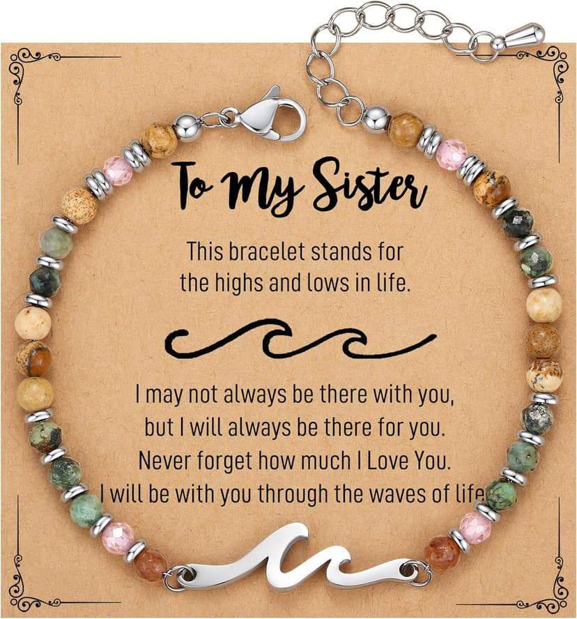 TONY & SANDY Friend Gifts for Women, Sister Gift, Friendship Bracelets, Wave Bracelet, Best Friend Birthday Gifts for Women, Bestie Bracelets, Christmas Stocking Stuffers for Woman