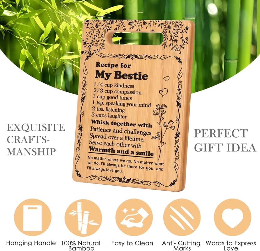 To My Bestie Gifts for Friendship Gifts for Women Friends Birthday Christmas Gifts Ideas for BFF Bestie Soul Sister Bestie Gifts for Women Friend BFF Gifts Best Friend Cutting Boards for the Kitchen