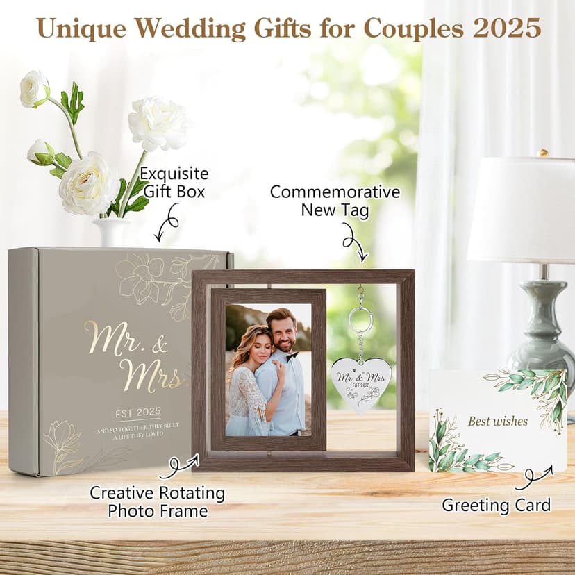 Wedding Gifts for Couples Personalized Wedding Gifts for Newlyweds Gift Wedding Picture Frame Mr and Mrs Wedding Presents for Newlyweds Bridal Shower Gift for Bride
