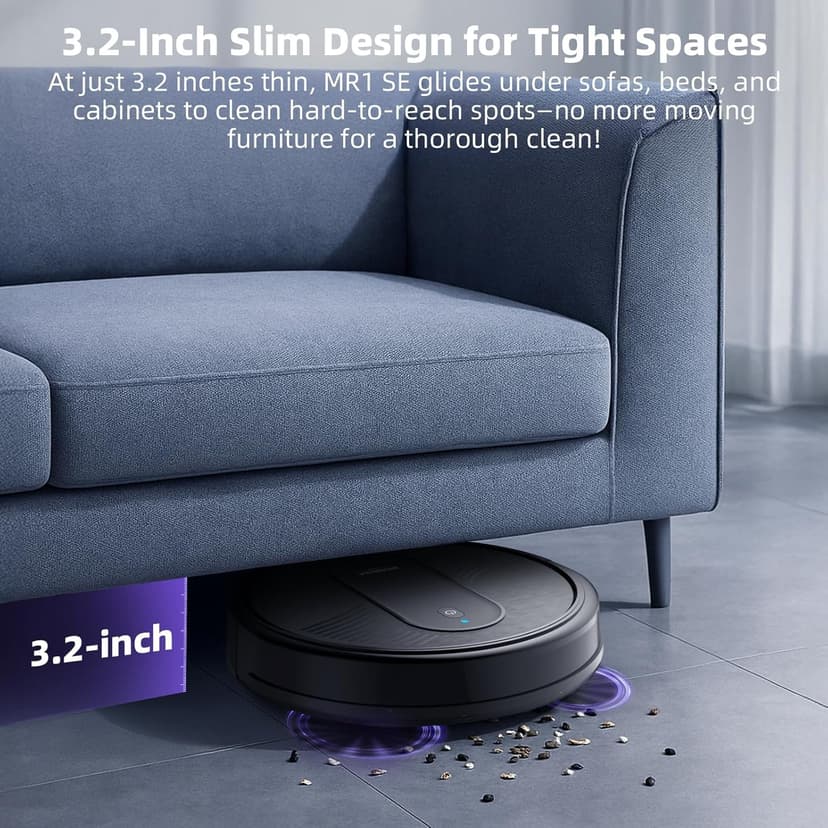 MONSGA Robot Vacuum Cleaner, 4000Pa Powerful Suction Robotic Vacuum, 3.2" Super-Slim, 140Min Runtime, Vacuum Robot for Hard Floor/Low Pile Carpet/Pet Hair, Remote/App/Voice Control, Schedule Clean