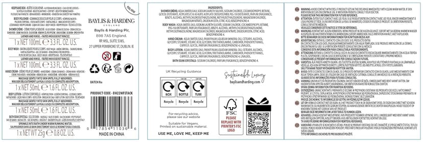 Baylis & Harding Gift Set for Women - Luxury Bath & Skincare - Moonlight Fig - 6-Pack