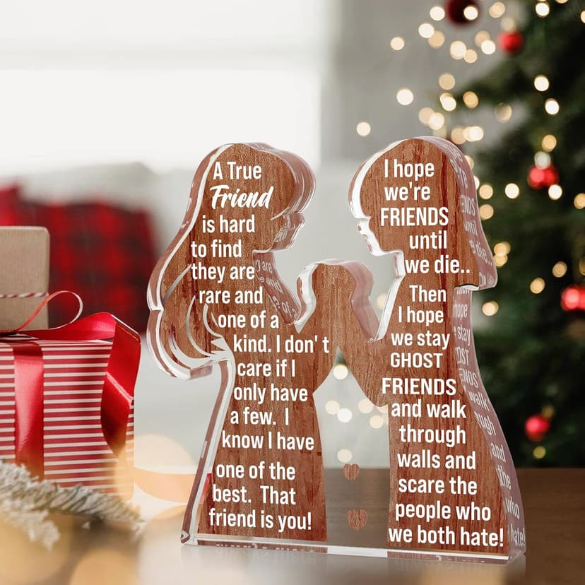 Friend Birthday Gifts for Women Friendship Best Friend Soul Sister Female Bestie BFF, Mothers Day Christmas Valentines Gifts Friends Forever Inspirational Cheer up Thank You Friend Plaque