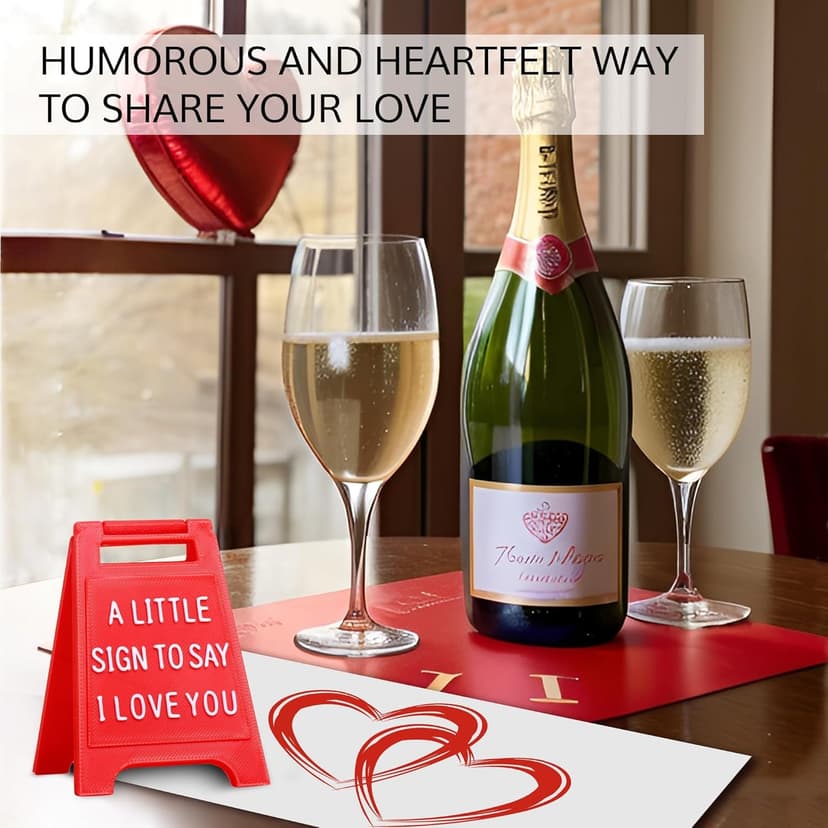 Mini Sign Valentine's Decoration Anniversary Present - Romantic I Love You Sign - Fun Boyfriend - Cute Birthday, Christmas, Wedding Gift for Girlfriend, Wife, Fiancee