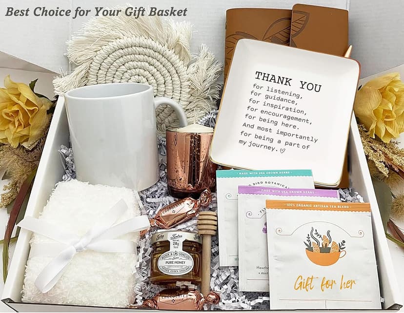 NZY Thank You Present for Women Best Friends-Appreciation,Birthday,Christmas Gifts for Women Best Friends-Ceramic Jewelry Tray Trinket Holder Ring Dish-Thank You Gifts for Being a Part of My Journey