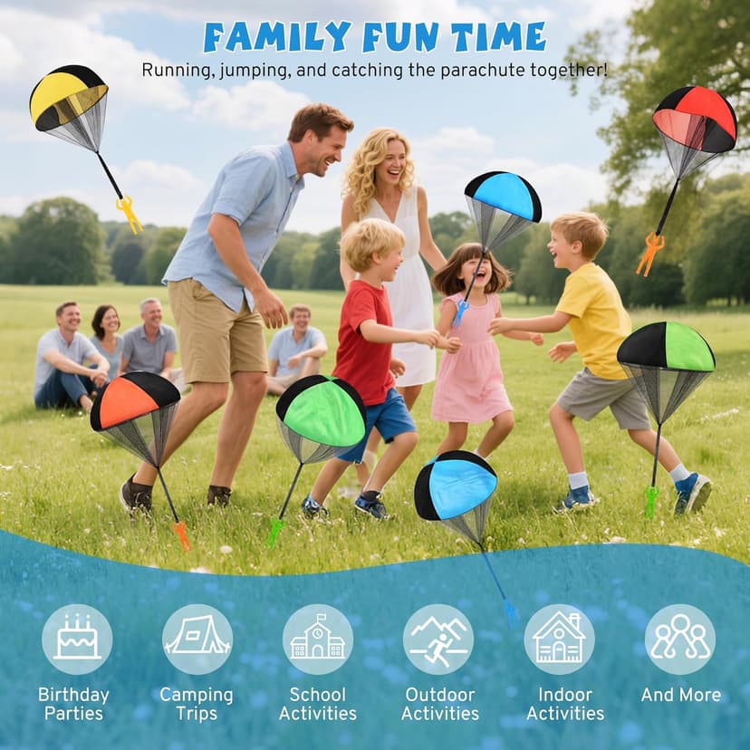 Parachute Toy for Kids, Outdoor Toys Flying Parachute Men, Inside & Outside Toys for or 3 4 5 6 7 8 9 10 11 12 Year Old, Christmas Stocking Stuffers for Kids Idea 2025 Unique Boys Party Favors