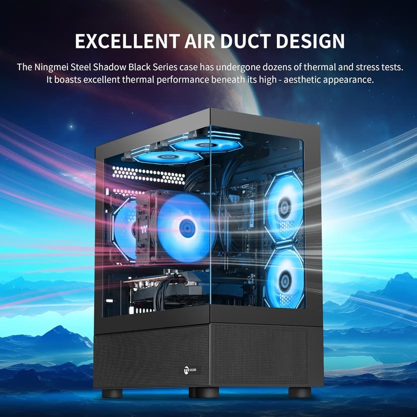 Gaming PC Desktop Computer,AMD Ryzen 5 5500 4.2 GHz,GeForce GTX 1660 Super 6GB,1TB NVMe SSD,16GB DDR4 3200MHz, Air Cooled Prebuilt,650W PSU,Windows 11 Home, Gamer PC, Black