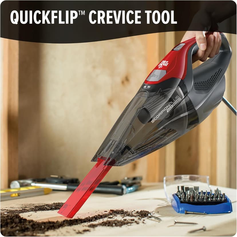 Dirt Devil Scorpion Plus Handheld Vacuum Cleaner, Powerful Suction, Lightweight, Includes Pivoting Stair and Upholstery Tool, Crevice Tool, Corded Portable Vacuum Cleaner