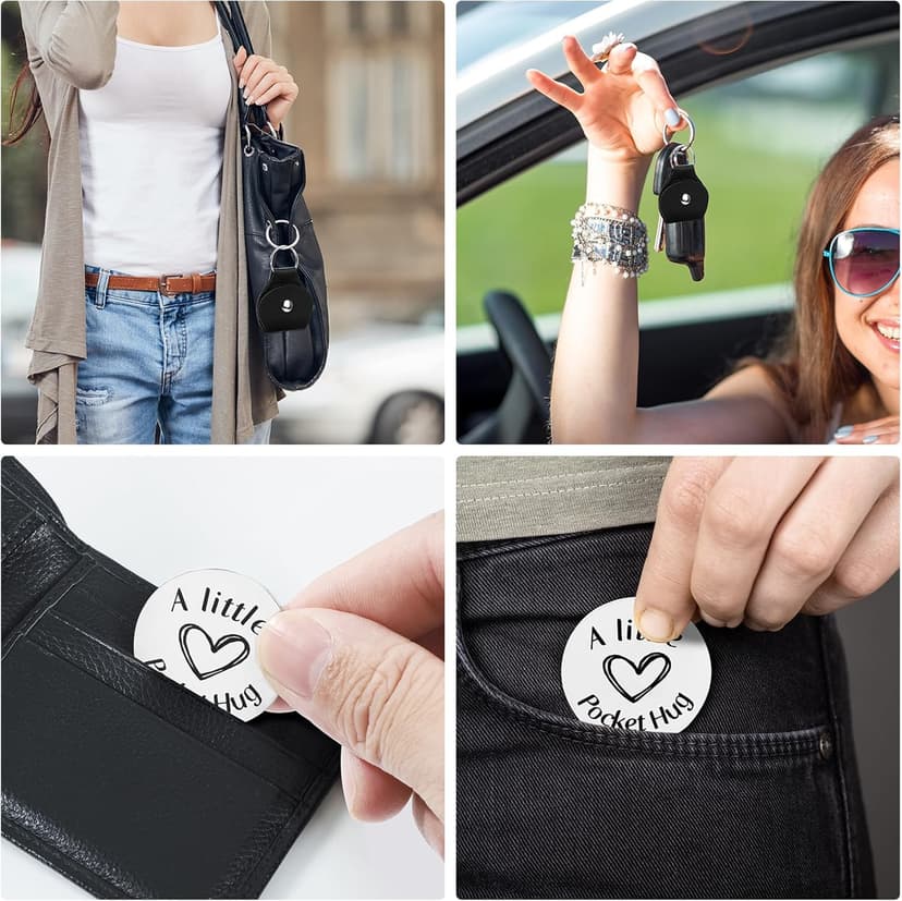 Pocket Hug Token Keychain for Men, Funny Friendship Gifts for Men, Long-distance Guy BFF Gifts for Husband Boyfriend Him Christmas Birthday