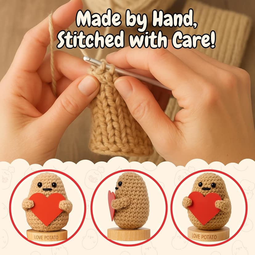 Gift for Husband or Boyfriend - Cute Potato Crochet with 30 Romantic Signs for Him | I Love You Gift Idea for Couples Anniversary, Engagement | Birthday Gift for Men from Wife or Girlfriend