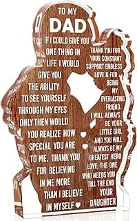 Dad Gifts from Daughter Dad Birthday Gift from Daughter - Christmas Best Dad Ever Gifts Idea Daddy Bpnus New Dad Gift Father's Day Valentines Easter Desk Decor Acrylic Plaque Sign