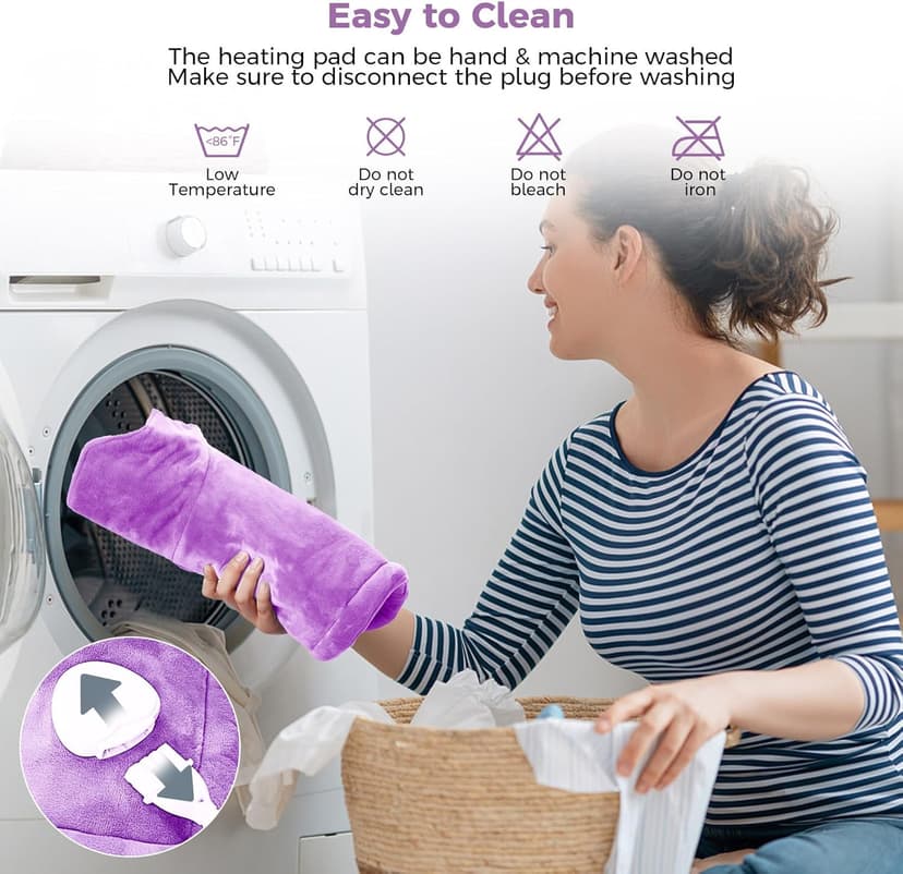 NOWWISH Heating Pad for Neck and Shoulders Pain Relief, 2lb Weighted Electric Heating Pad with 10 Heat Levels and Auto Shut Off, Large Heated Wrap, Birthday Gifts for Women Mom Wife, 17"x23", Purple