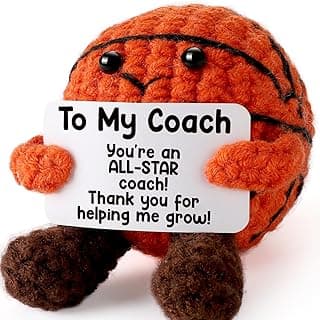 Basketball Coach Appreciation Gift - Thank You Gifts for Basketball Coach, Cool Handmade Crochet Basketball Present for Retirement Birthday Christmas - Thank You for Helping me Grow