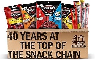 Jack Link’s DUOs Gift Box – Includes Beef Jerky, Chicken & Tender Bites, & Sticks, Great Protein Gifts for Dad, Men or Meat Lovers, Ideal for Holidays & More – 11-Piece Beast Snack Variety Pack