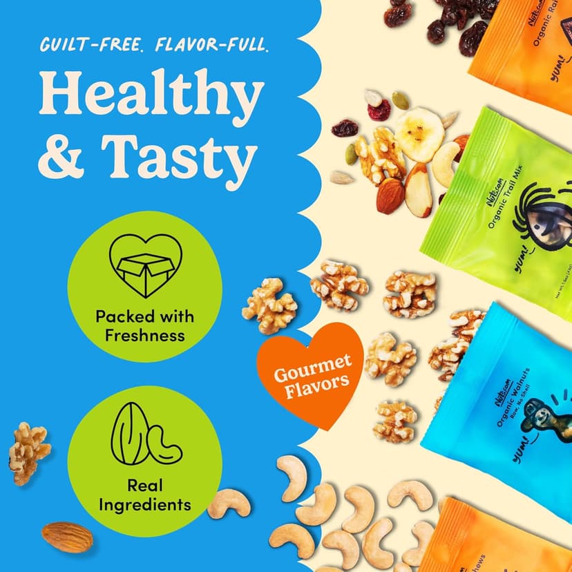 Nuts.com – Organic Dried Fruit and Nuts Variety Box – Gourmet Assortment for Fall, Thanksgiving and Festive Gifts – Includes Organic Cashews, Almonds, Walnuts, Raisins, and Trail Mix
