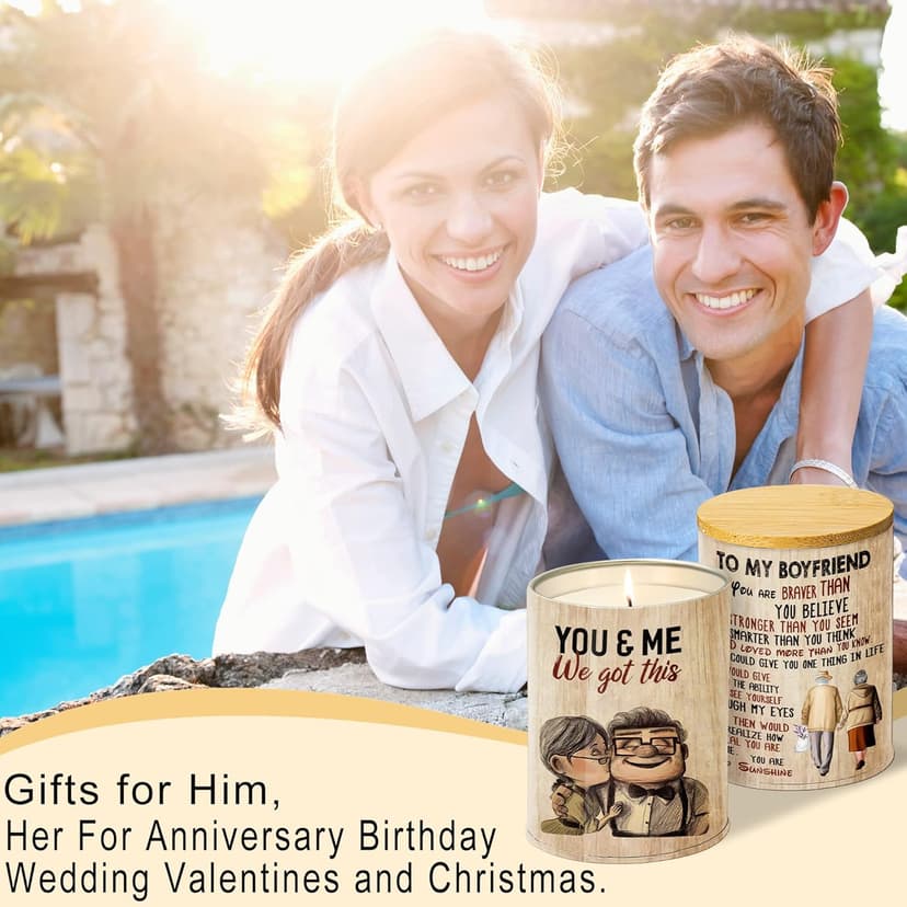 Lavender Candle - Personalized Gift for Boyfriend, Best for Birthday, Anniversary, Valentine's Day, Relaxing Stress Relief, 50 Hours Burn Time