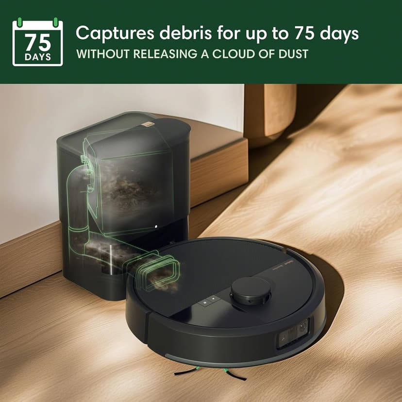 iRobot Roomba Max 705 Vac Robot Vacuum + AutoEmpty Dock - Extreme Power-Lifting Suction, Anti-Tangle Dual Rubber Brushes, Self-Empties, Recognizes and Avoids Obstacles, LiDAR Navigation