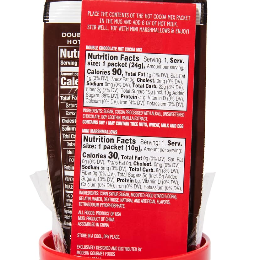 Hot Chocolate Gift Set Made with Ghirardelli, Includes 1 Single-Serve Packet of Ghirardelli Double Chocolate Hot Cocoa Mix, 1 Pack of Mini Marshmallows, and Ceramic Mug, Gourmet Hot Cocoa Gift Set