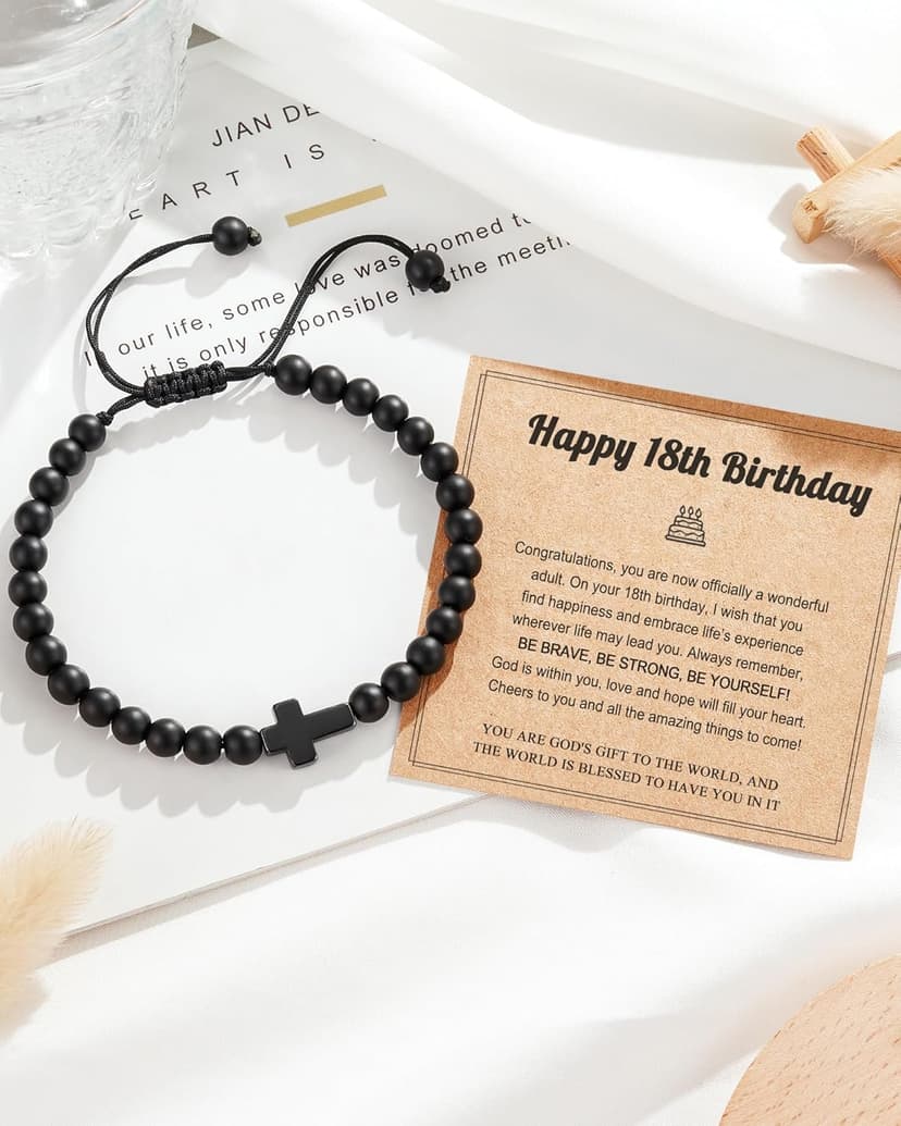 Tarsus Birthday Gifts for Men Teens, You are God's Gift to The World, 16th 18th 21st Birthday Cross Bracelet for Son Grandson Brother