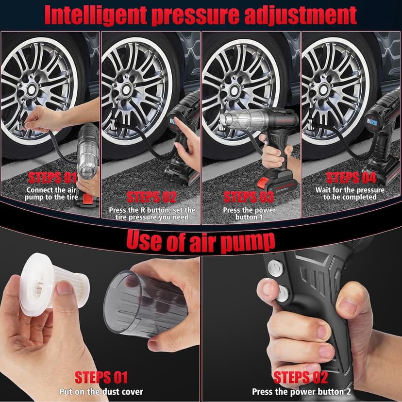 Car Vacuum Portable Cordless, 40,000Pa High Power Dust Buster, Rechargeable Battery Powered Vacuum Cleaners for Office,Home, Car, Pet Hair, Keyboard,Black