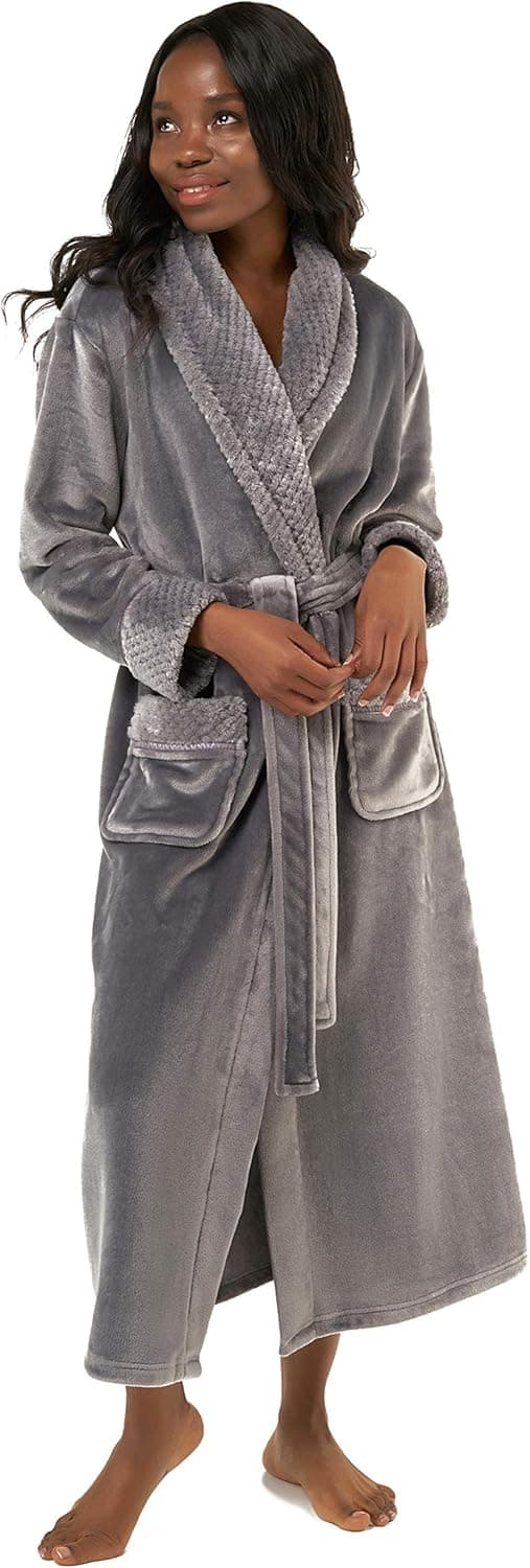 Turquaz Plush Robes For Women, Soft Warm Fleece Bathrobe for Women