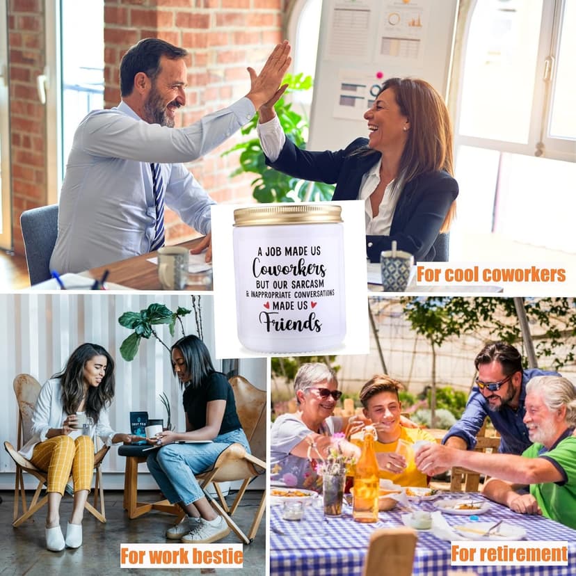 Soy Wax Lavender Candles - Retirement & Going Away Gifts for Women & Men, Funny & Farewell Gifts for Coworkers, Birthday Candles Included