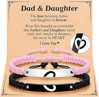 UPROMI Matching Bracelets for Couples, Dad&Daughter, Brother&Sister, Fathers Day Valentines Christmas Birthday Gifts