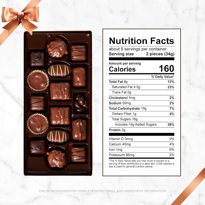 Russell Stover Caramel and Nuts in Milk and Dark Chocolate, Mother's Day Chocolate Gift Box, 9.4 Ounce