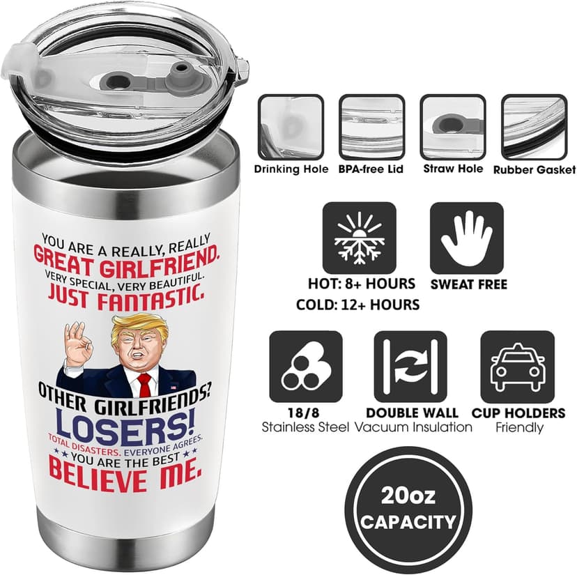 Gifts for Girlfriend - Anniversary, Birthday, Christmas Girlfriend Gifts for Women - Romantic Love Couple Gift for Her from Boyfriend - Gift Ideas for Couples - 20 Oz Stainless Steel Tumbler