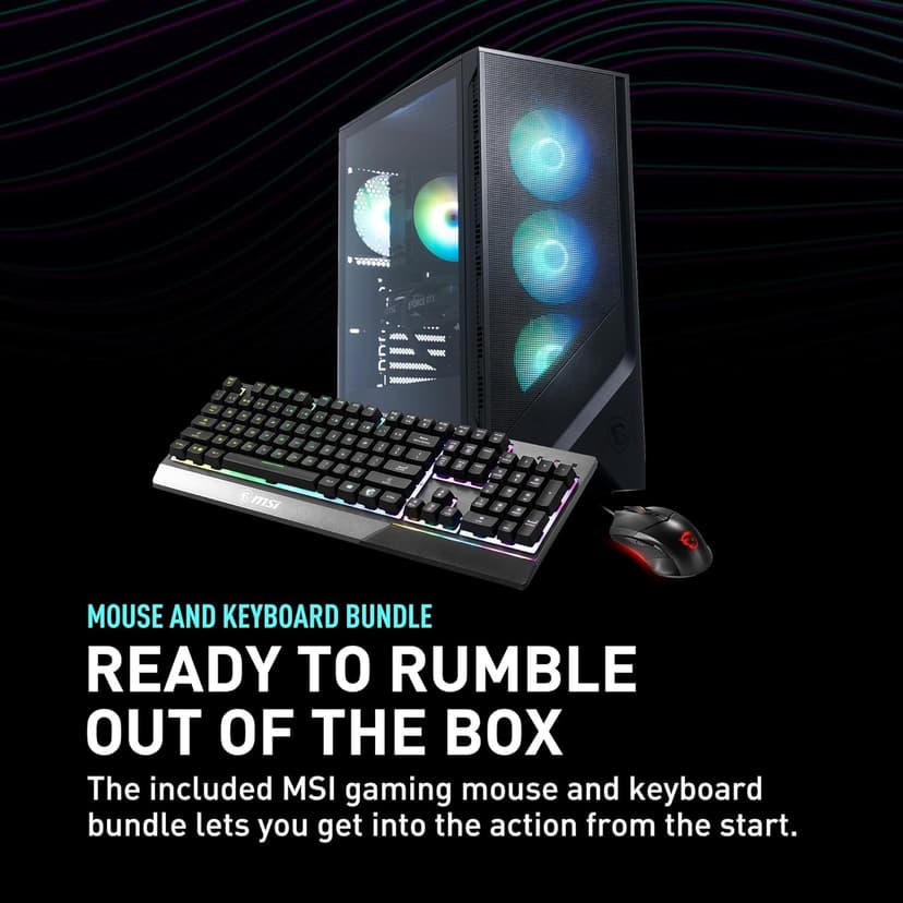 MSI Codex R2 Gaming Desktop: Intel Core i5-14400F, Geforce RTX 4060, 16GB DDR5, 1TB m.2 NVMe SSD, 80+ Gold PSU, WiFi, Keyboard & Mouse, DIY Friendly, Windows 11 Home: A14NUC5-232US