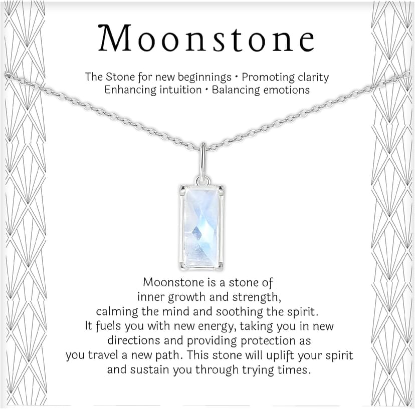 HOPE LOVE SHINE New Beginnings Rainbow Moonstone Sterling Silver Necklace for Women