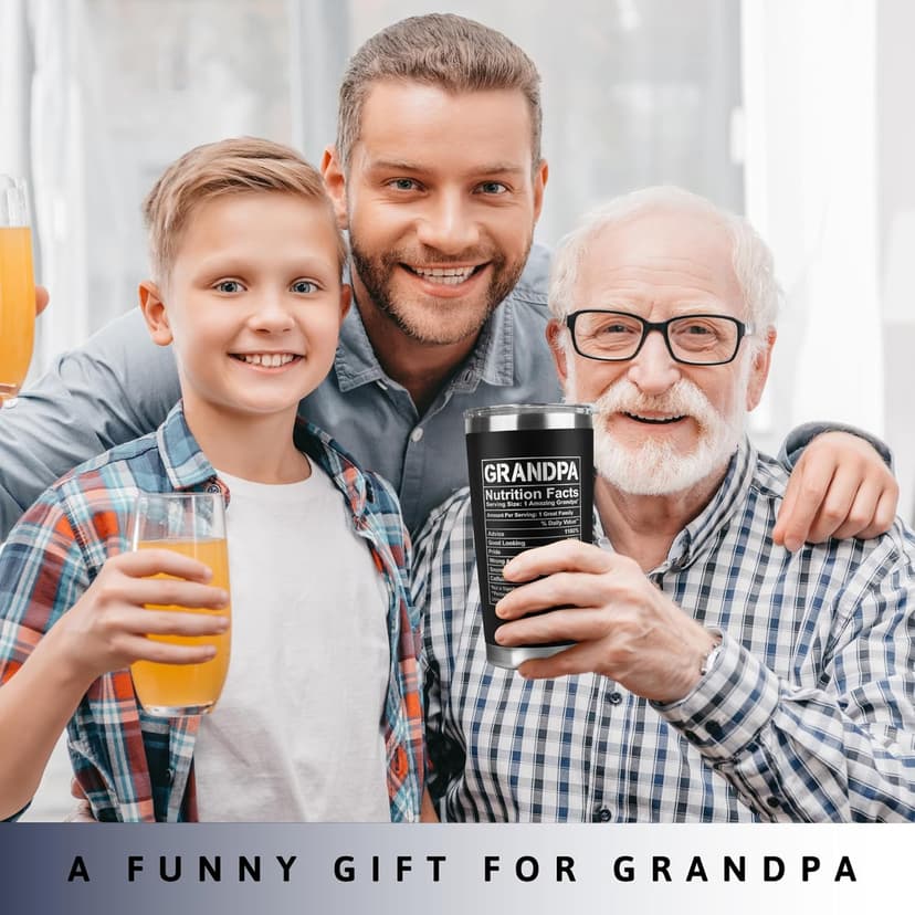 Grandpa Gifts - Grandpa Birthday Gifts from Grandchildren - Fathers Day Gift, Birthday Christmas for Grandfather - Grandfather Gift Ideas from Granddaughter, Grandson - 20 Oz Black Tumbler