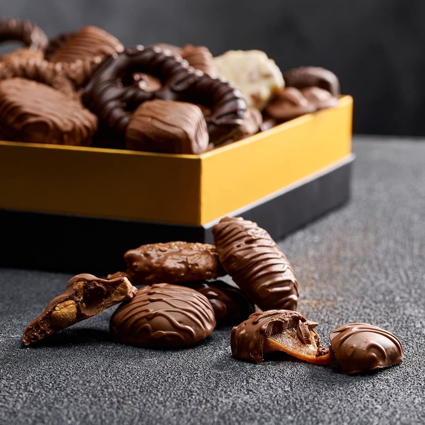 Chocolate Gift Box with Assorted Gourmet Chocolates - Food Gift Basket for Women and Men - Birthday, Thank You, Present idea for Him and Her