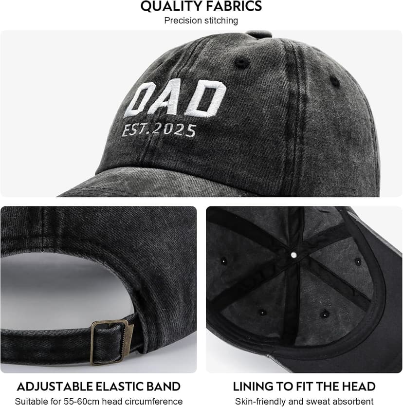 New Dad Gifts 2025, First Time Dad to be Hat, Adjustable Baseball Cap