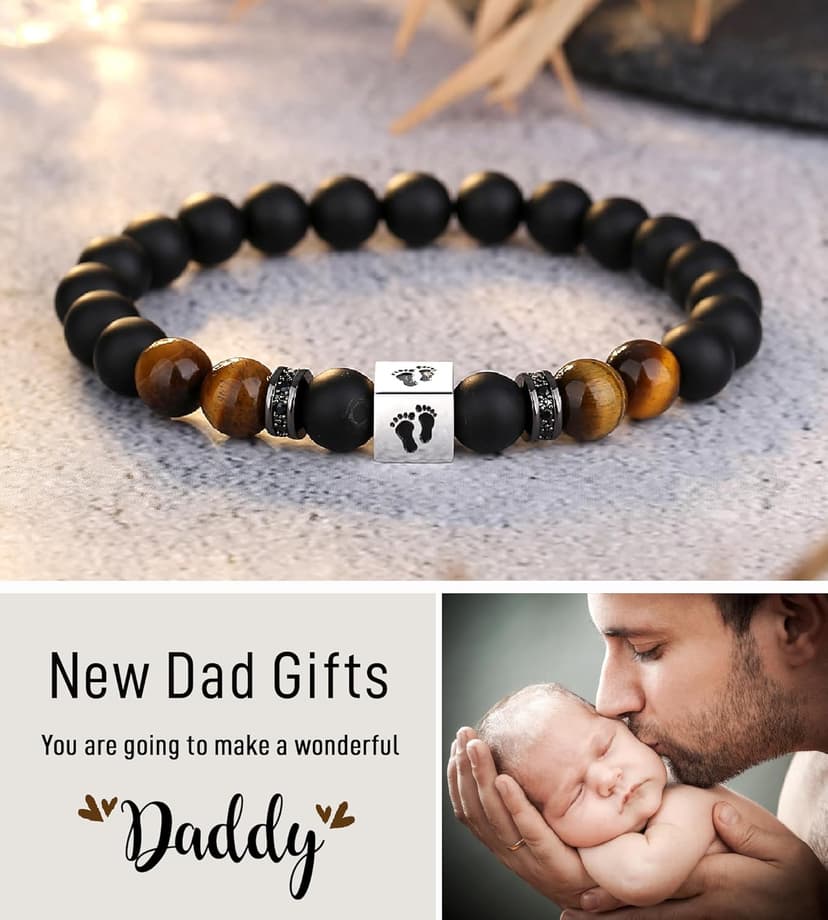 TONY & SANDY First Time Dad Gifts, Daddy to be Bracelet, New Dad Gifts for Men on Father's Birthday Christmas