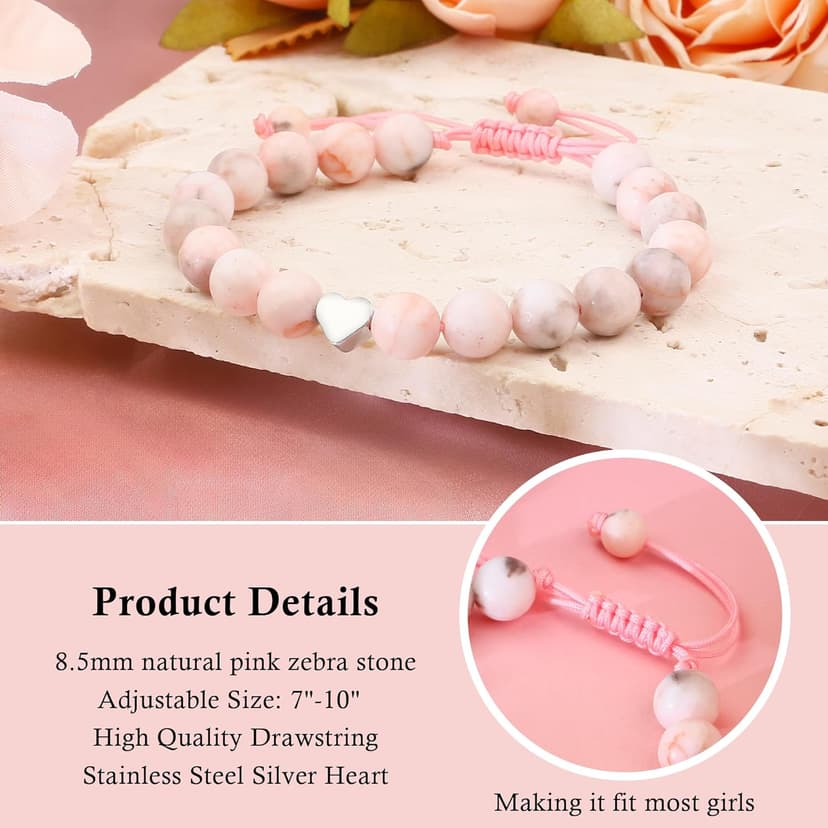 Sereney Birthday Gifts for Girls, Beaded Bracelets as 1 3 4 5 6 7 8 9 10 11 12 13 15 16 Year Old Birthday Gift, Adjustable Stone/Pearl Bracelet as Happy Birthday Gifts for Daughter Granddaughter Niece