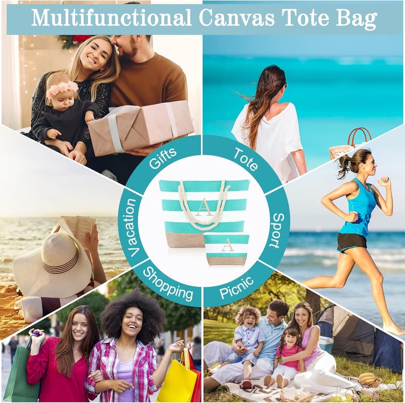 YOOLIFE Beach Bags for Women - Travel Canvas Beach Tote, Pool Waterproof Bag, Travel Essentials, Gifts for Women Birthday