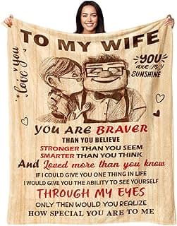 Gifts for Wife from Husband - Wedding Anniversary Birthday Gifts for Women - Romantic I Love You Present for Her - Christmas Mothers Day & Valentines Day Gifts for Wife - To My Wife's Blanket 50"x60"