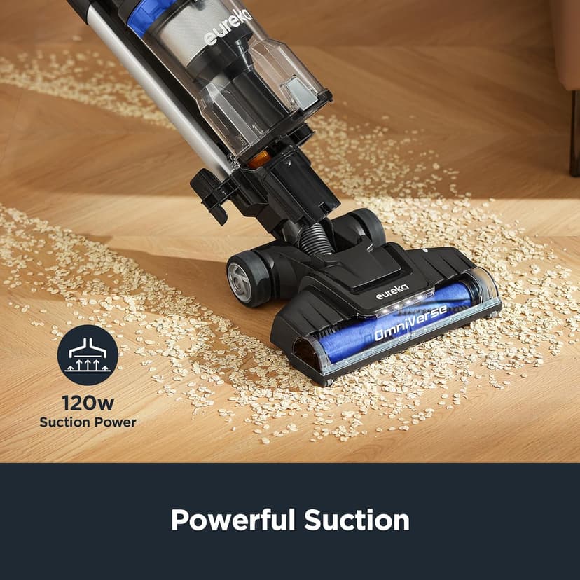 Eureka Pet Upright Vacuum Cleaner for Carpet and Hard Floor, Powerful Bagless Vacuum Cleaner for Home with HEPA Filter and Pet Tool, OmniVerse NEU801BL with QuickShift Technology, Blue