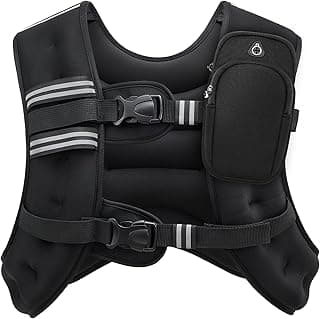 ZELUS Weighted Vest, 6lb/8lb/12lb/16lb/20lb/25lb/30lb Weight Vest with Reflective Stripe for Workout, Strength Training, Running, Fitness, Muscle Building, Weight Loss, Weightlifting