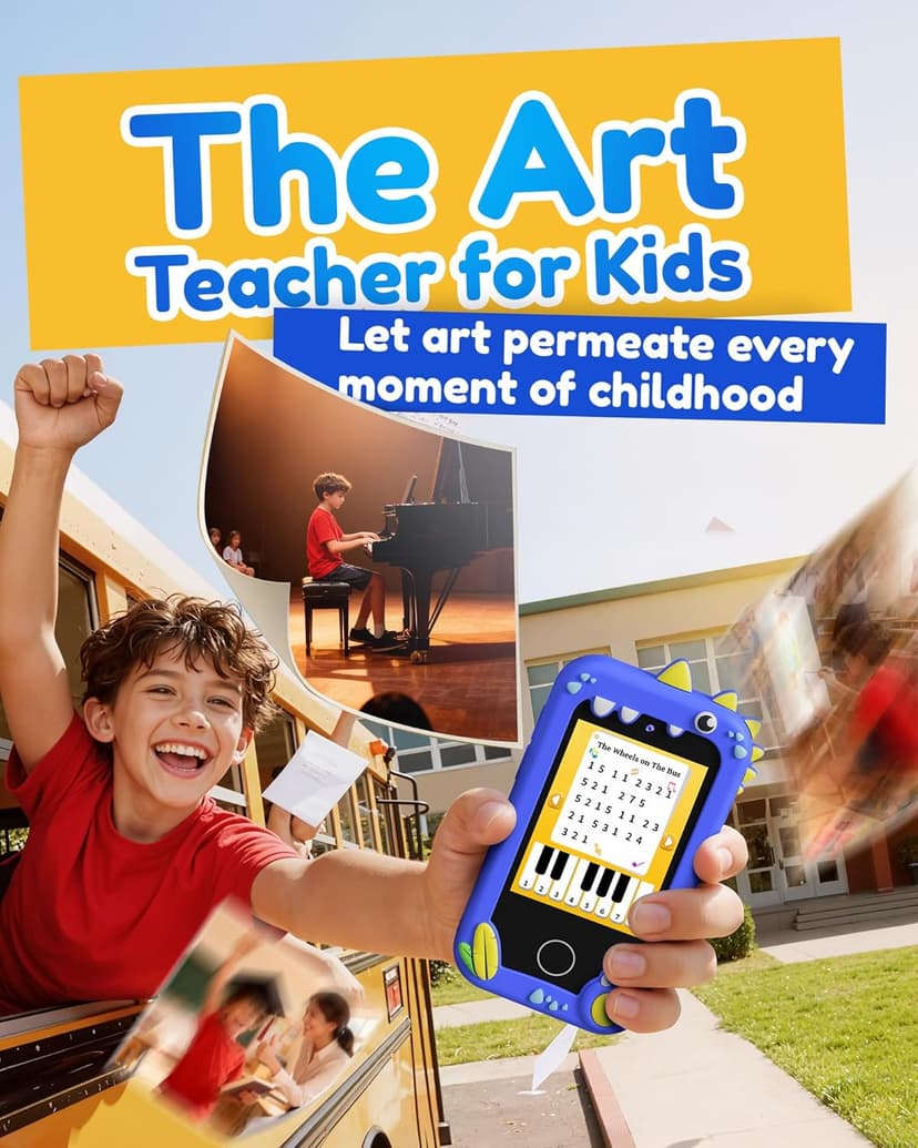 KOKODI Kids Smart Phone Toys, Birthday Gifts Idea Dinosaur Toys for 3 4 5 6 7 8 Year Old Boys, Touchscreen HD Digital Dual Video Camera, Preschool Learning Toy for Kids 3-5 Travel Trip Activity (Blue)