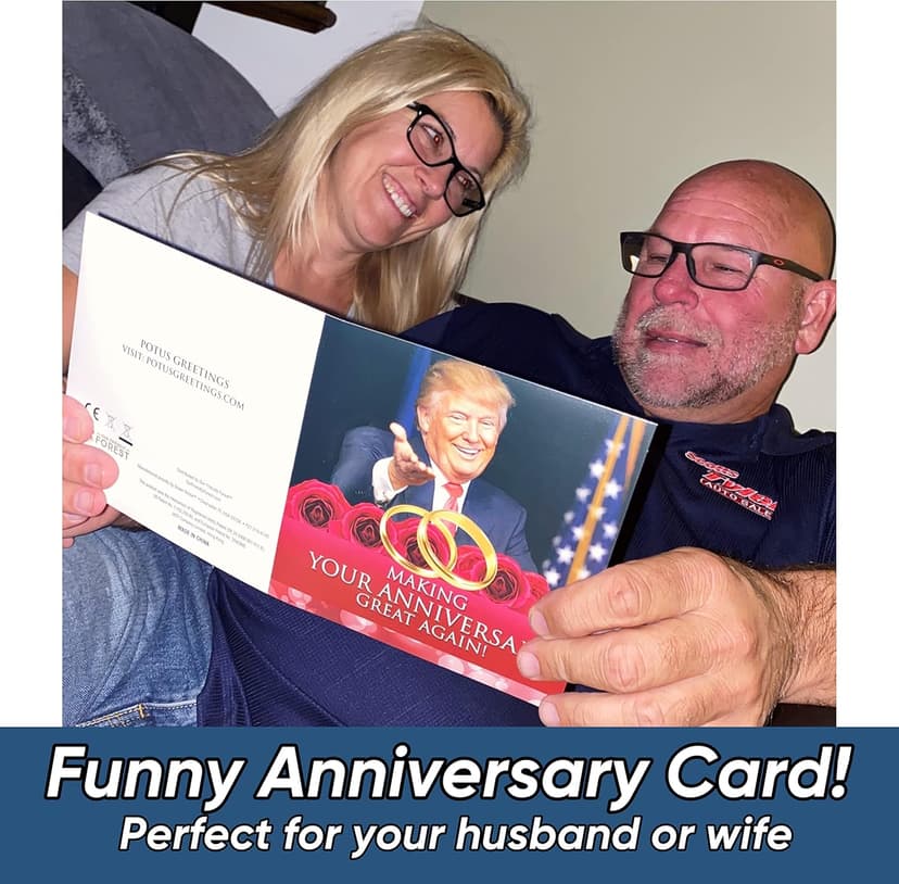 OUR FRIENDLY FOREST Talking Trump Anniversary Card - Authentic Voice Recording - Personal Anniversary Message from Presidential Collection - Includes Envelope