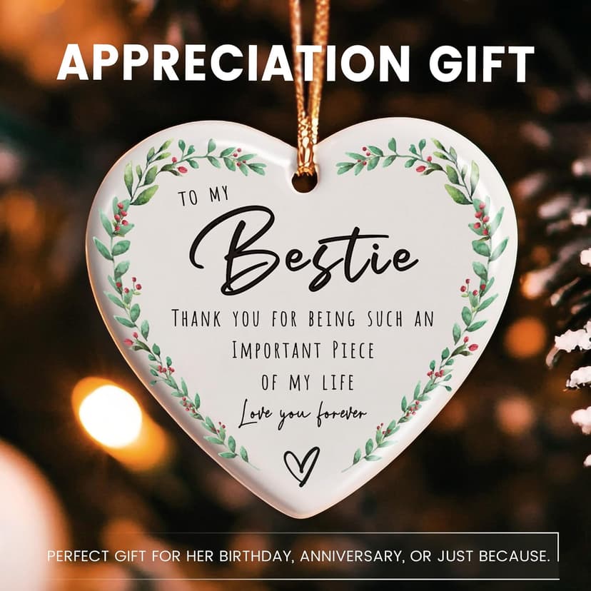 Bestie Gifts for Women Friendship, Best Friend Birthday Gift for Women, Thank You Ornaments, Appreciation Friendship Gifts for Best Friends Lady, BFFs Soul Sister, Bestie Stuff