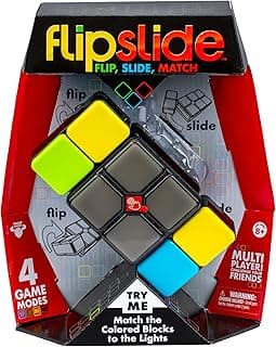 Flipslide Game - Electronic Handheld Game | Addictive Multiplayer Puzzle Game of Skill | Flip, Slide & Match Colors to Beat the Clock | 4 Thrilling Game Modes | Ages 8+ | Includes Batteries